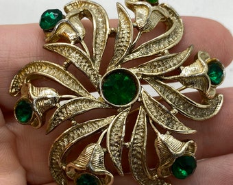 Vintage Art  Nouveau Floral Pin Lily Large Statement Piece