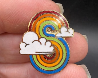 Vintage 1980 S Initial Rainbow Enamel Pin Pinback Ooh La La Inc Pride