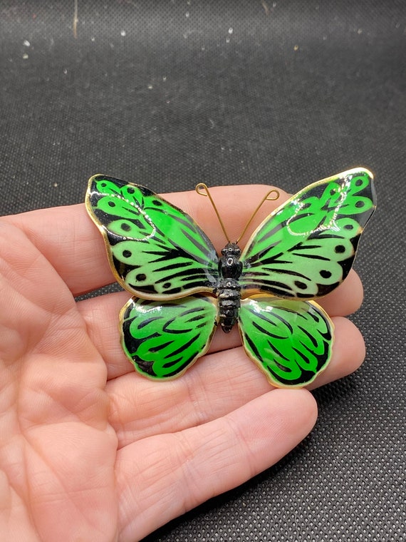 Vintage Amazing Enamel Butterfly Pin by Weiss