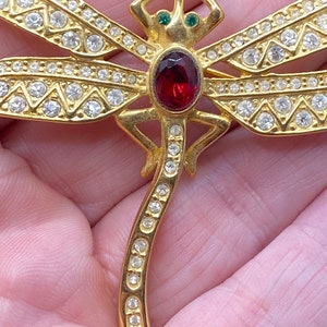 Vintage Rhinestone Dragonfly Pin image 2