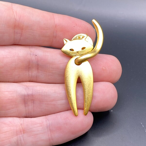 Vintage Mod Mid Century Modern Hip Cat Pin Moving Body by JJ