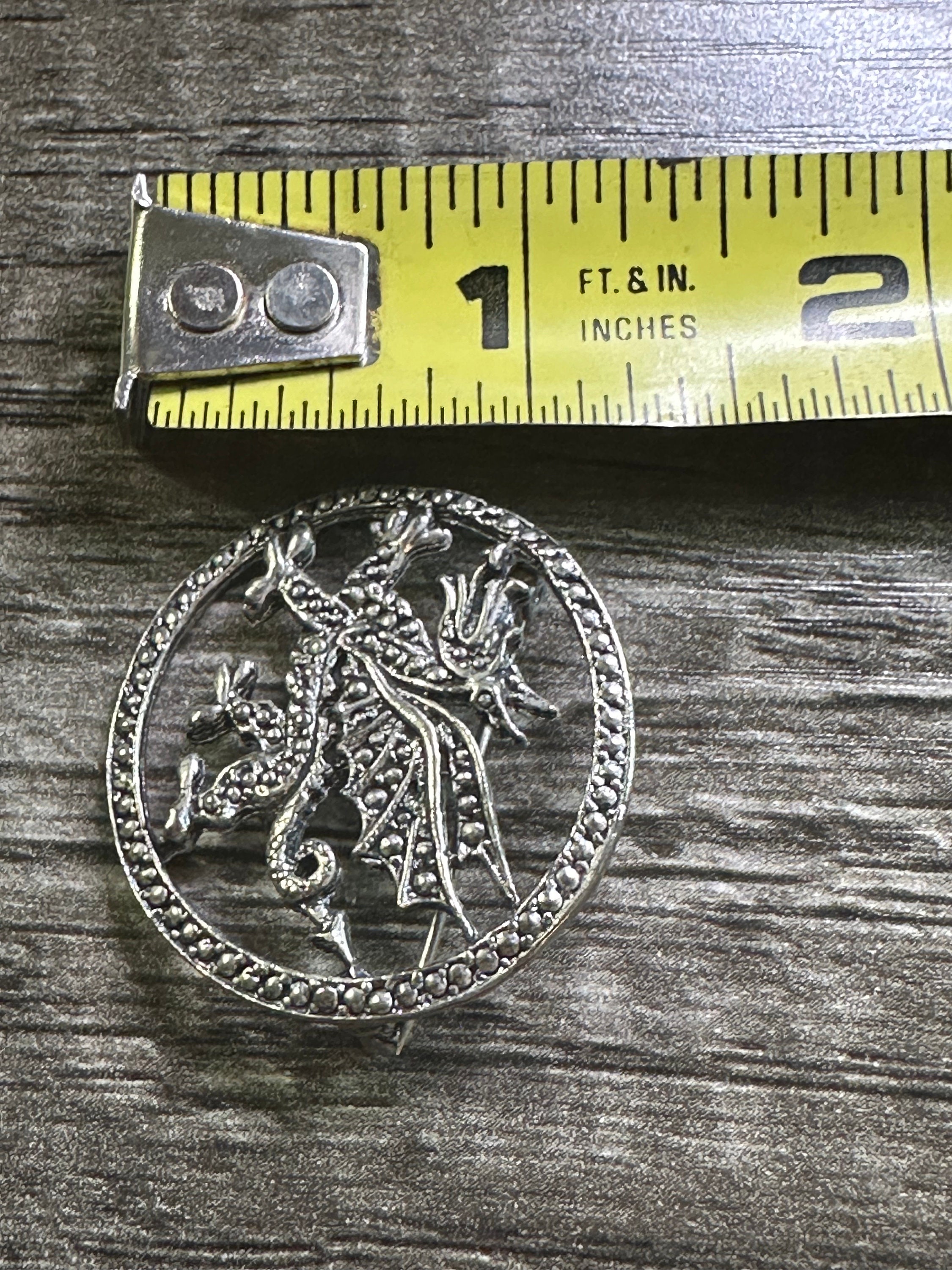 Vintage KIGU Welsh Dragon Silver Tone Brooch Pin - Etsy