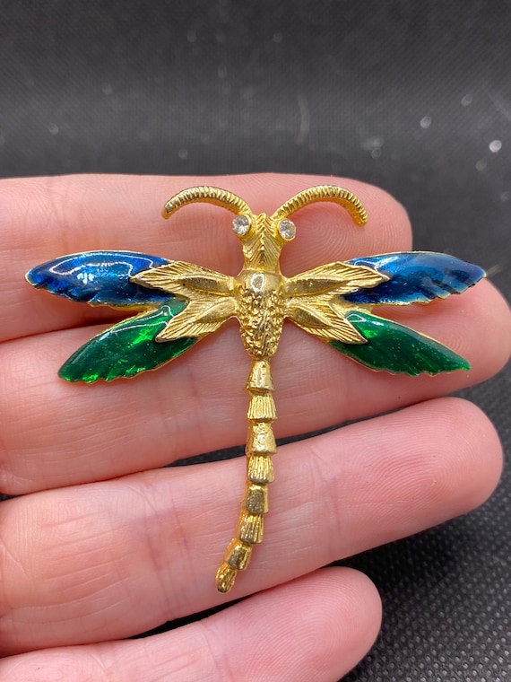 Vintage Enamel Dragonfly Pin