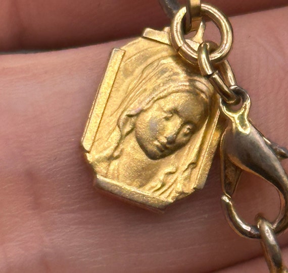 Vintage French Madonna Mary religious bracelet fr… - image 1