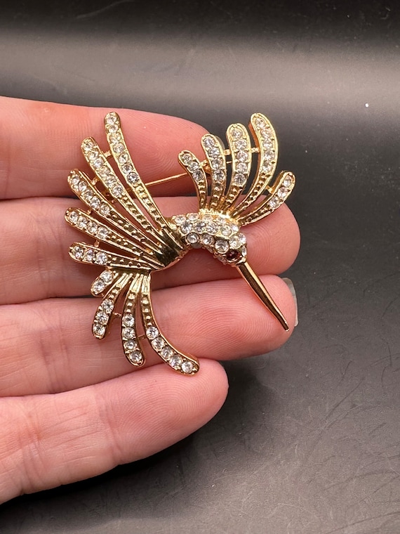Vintage hummingbird rhinestone - Gem