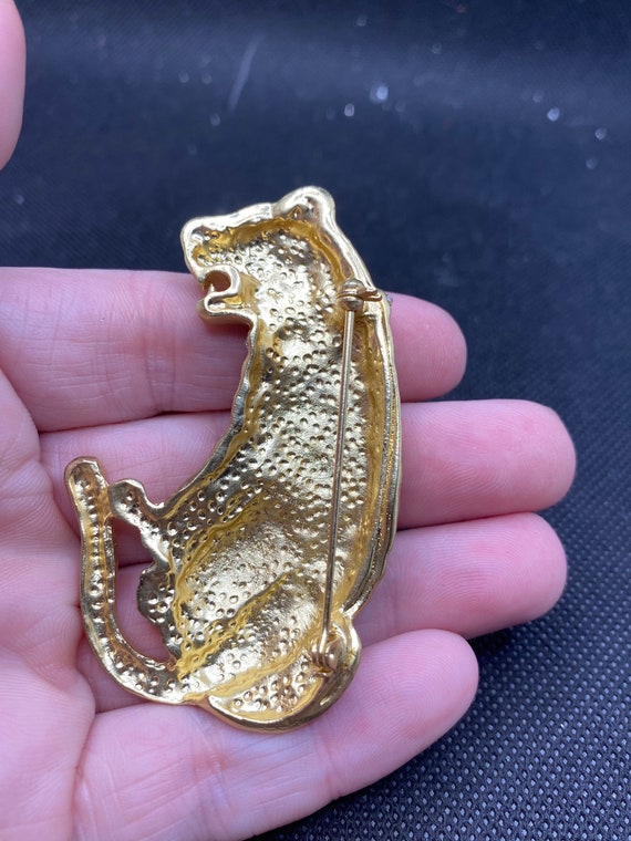 Vintage Gold tone Tiger Pin - image 3