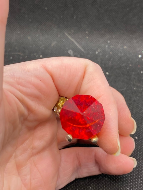 Vintage Oversized Statement Piece Ring Rhinestone… - image 3