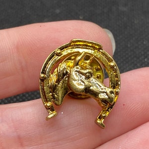 Vintage Horse Lucky Horseshoe  Pin