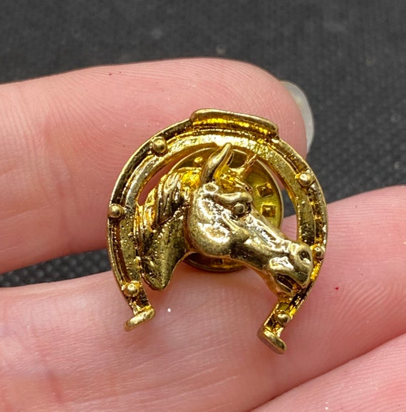 Vintage Horse Lucky Horseshoe Pin Etsy