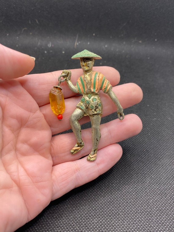 Vintage Asian Chinese Japanese Character Pin Holdi
