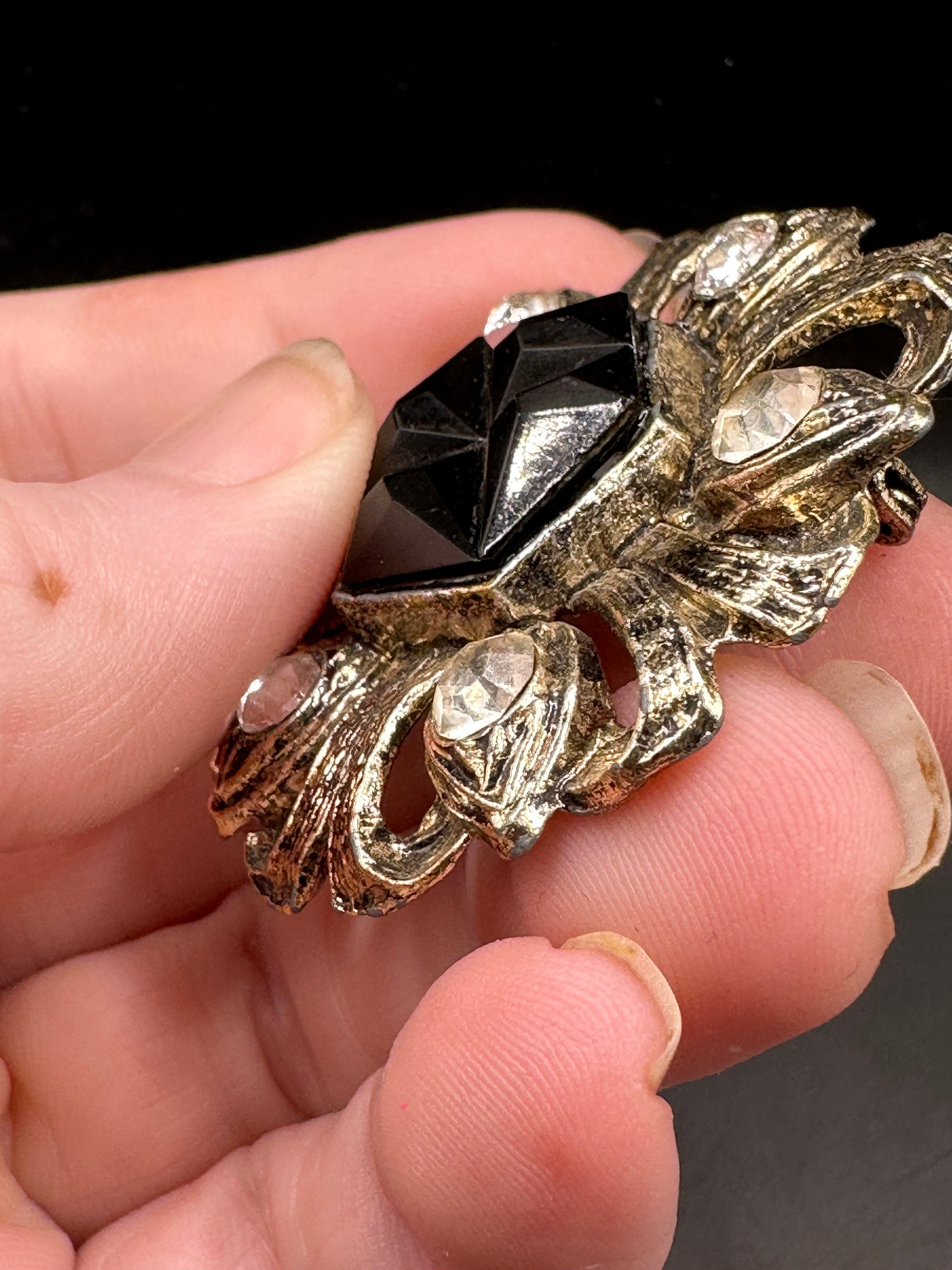 Vintage Regal Renaissance Style Rhinestone Pin by AJC - Etsy