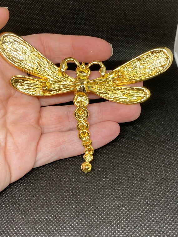 Vintage Dragonfly Pin with Articulated Tail Large… - image 3