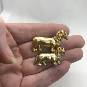 Pair of Vintage dachshund wiener dog or hound dog Scatter Pins