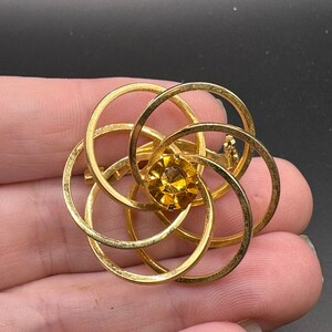 Vintage Mid Century Modern MCM Atomic Age Rhinestone Pin