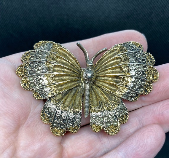 Vintage Art  Nouveau Style Butterfly Pin by ART - image 1