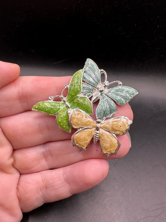 Trio Of Butterflies Enamel Gem Trio Of Butterflies Enamel Gem