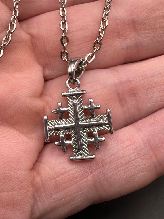 Vintage Jerusalem Cross Necklace - image 2