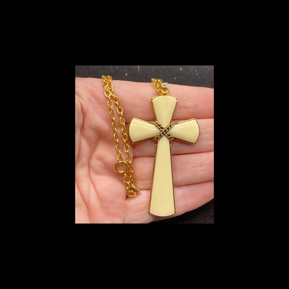 Vintage Large Cross Necklace by Avon - image 1