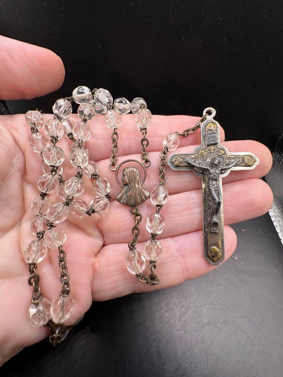 Vintage Art Deco Style Rosary with Crucifix and B… - image 1