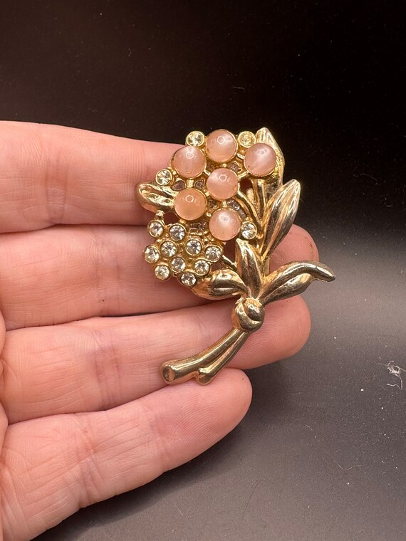 Vintage Rhinestone Flower Pin - Etsy