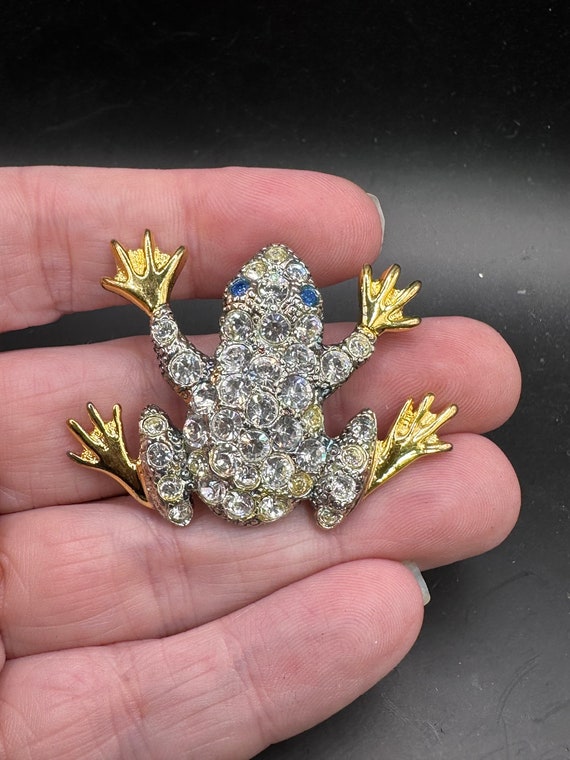 Vintage Rhinestone Frog or Toad Pin