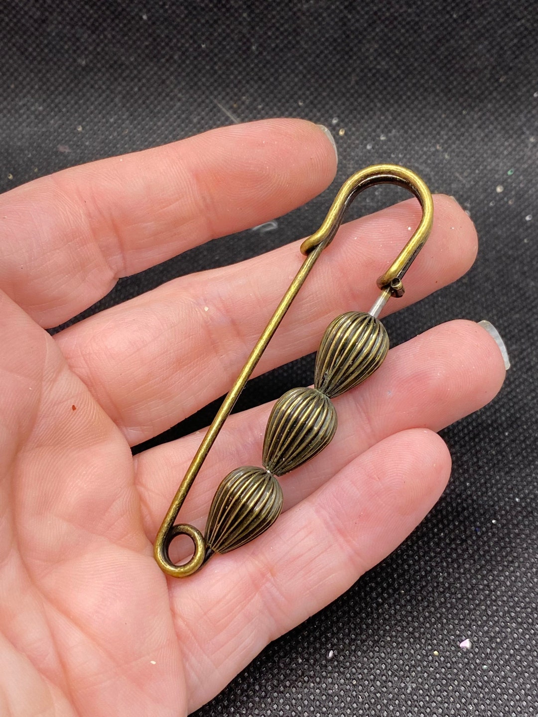 Vintage Safety Pin Shawl Pin Etsy