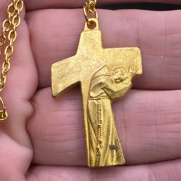 Vintage Religious Medal Relic Necklace from Italy