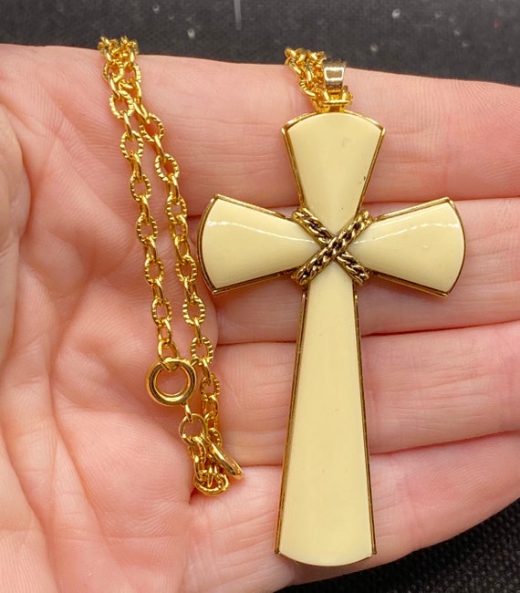 Vintage Large Cross Necklace by Avon - image 2