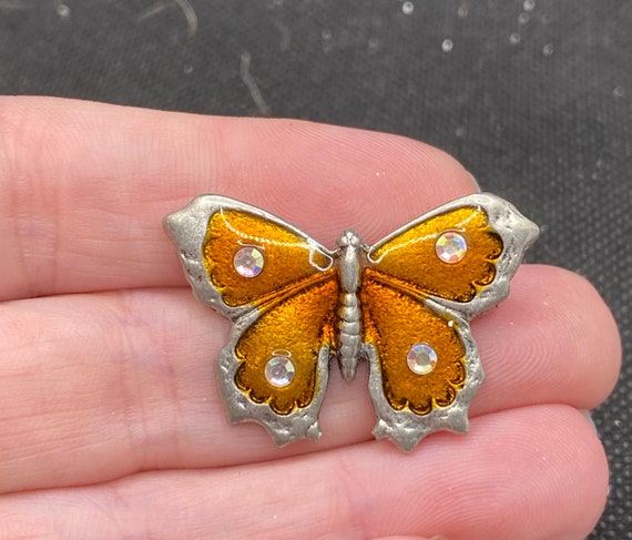 Vintage Enamel Butterfly Pin - image 1