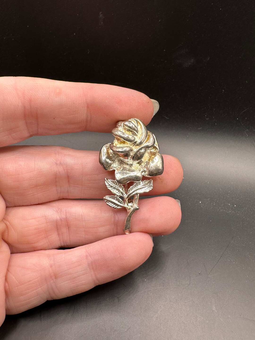 Vintage Small Rose Flower Pin - Etsy