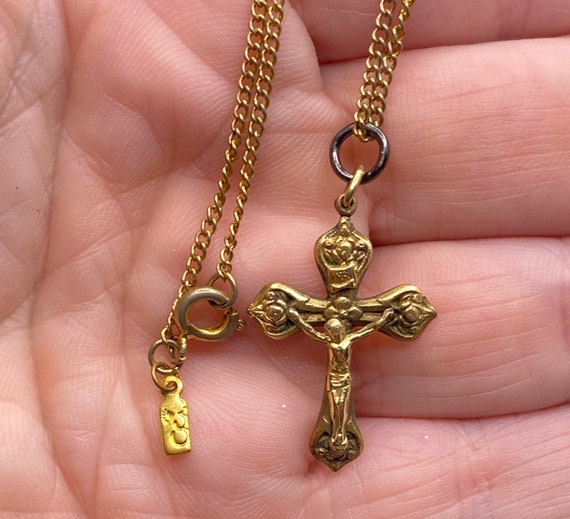 Vintage Crucifix Cross Necklace - image 1