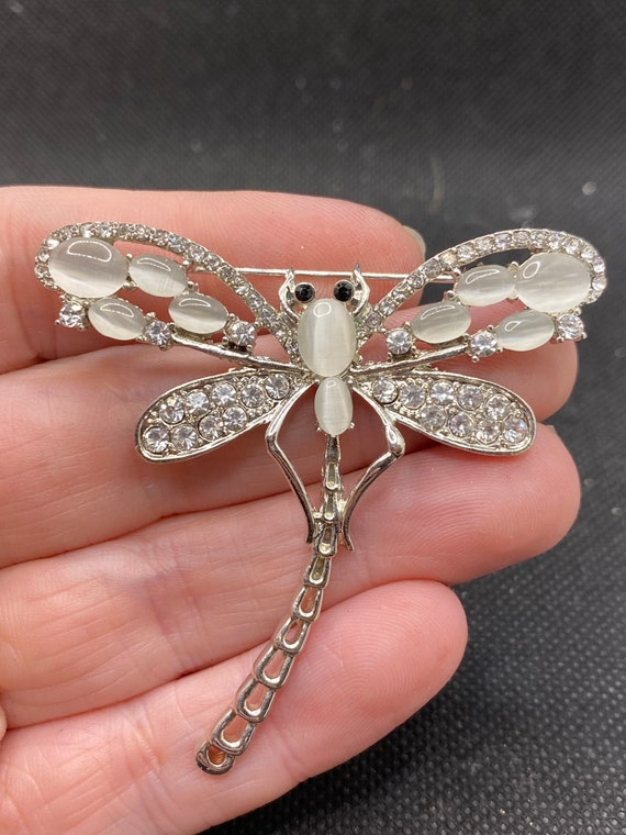 Vintage Rhinestone Dragonfly Pin - image 2