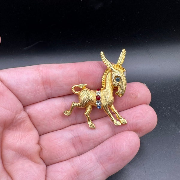 Vintage Election Democrat Donkey Pin