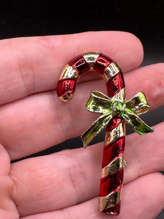 Vintage Christmas Candy Cane Pin by Gerrys