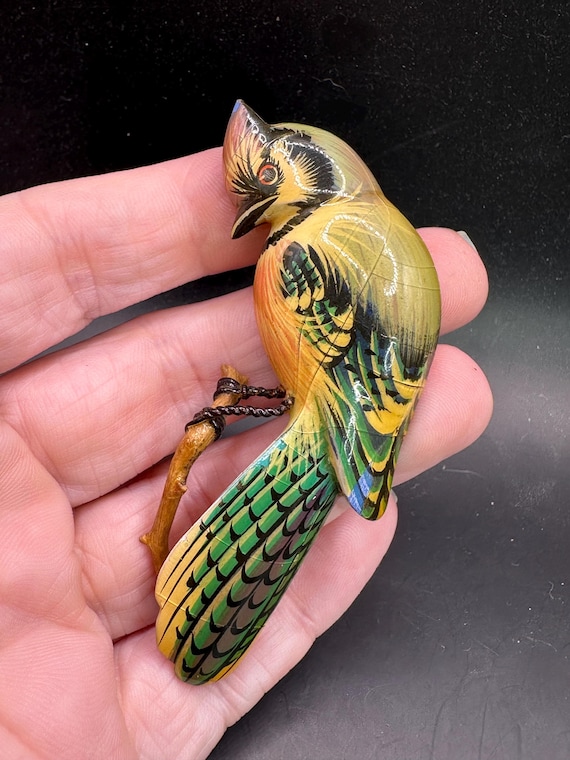 Vintage Early Takahashi Blue Jay Bird Pin