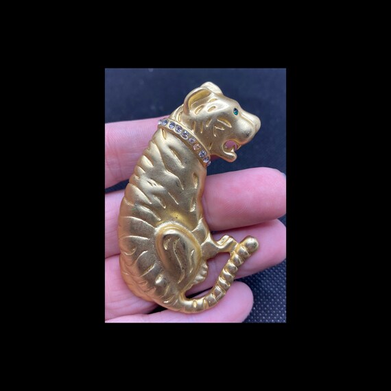 Vintage Gold tone Tiger Pin - image 1