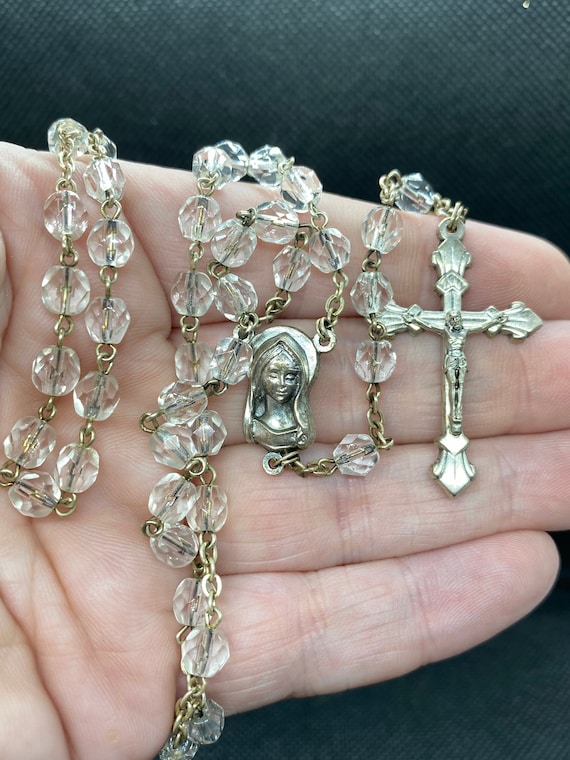 Vintage Rosary with Crucifix Art Nouveau Style - image 1