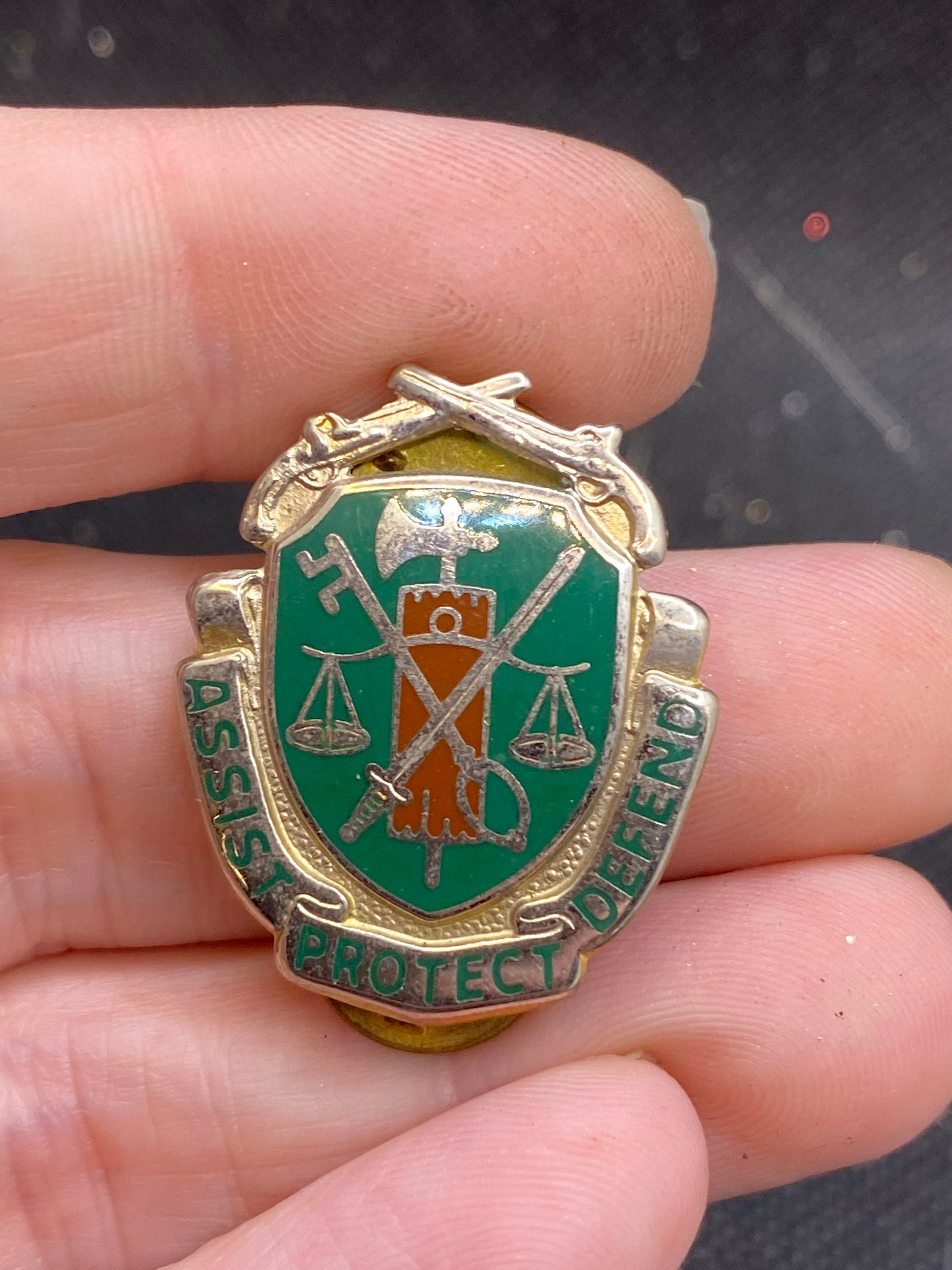 Vintage Army Corp Crest - Military Police Motto: Assist Protect