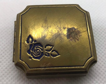 Vintage Blue Rose Lanchere Compact