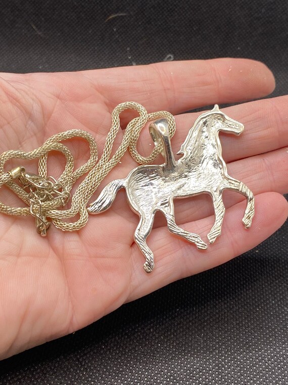 Vintage Colorful Horse Necklace - image 2