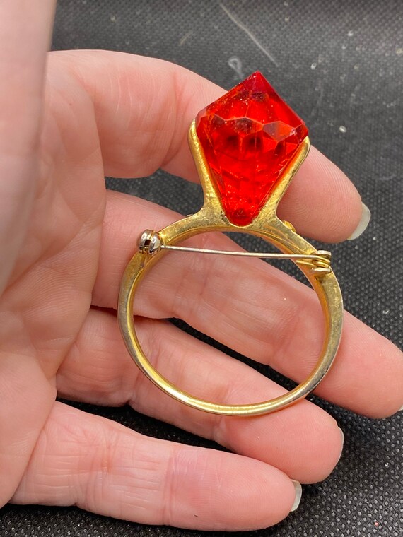 Vintage Oversized Statement Piece Ring Rhinestone… - image 2