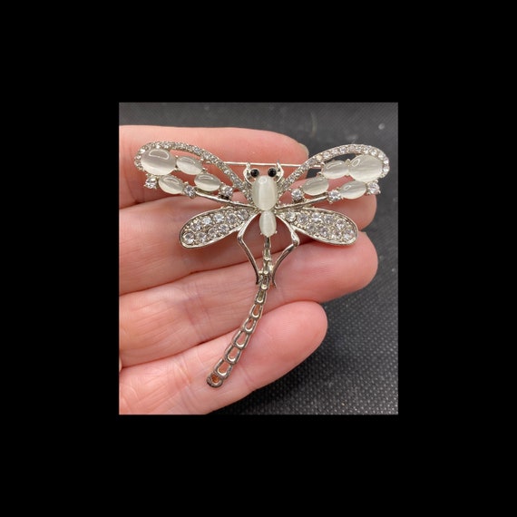 Vintage Rhinestone Dragonfly Pin - image 1