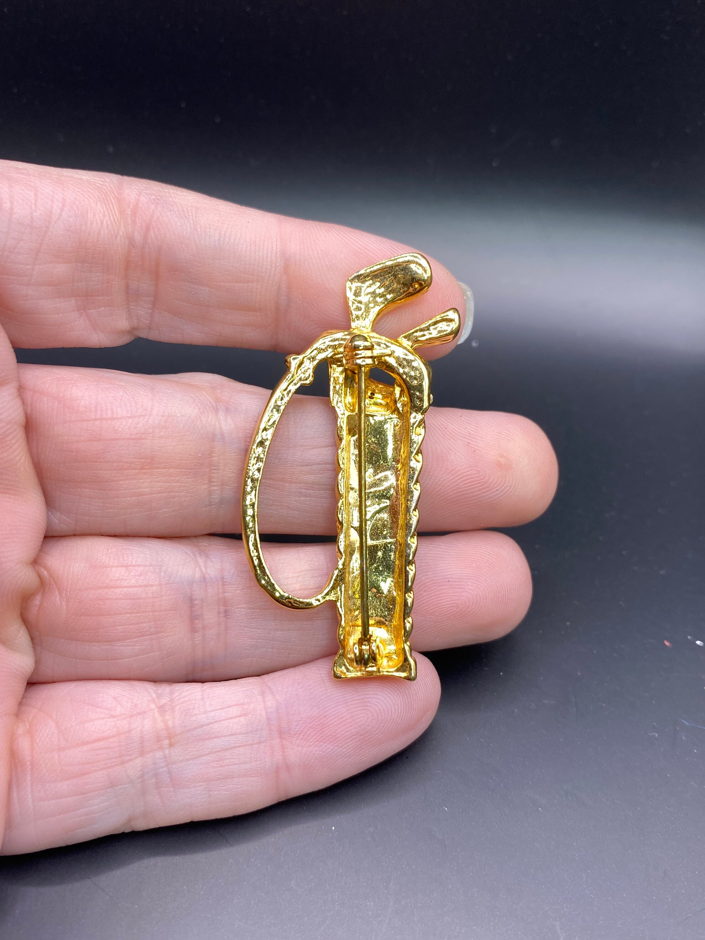 Gold Course Pin Vintage Rhinestone Golf Club Pin - Etsy