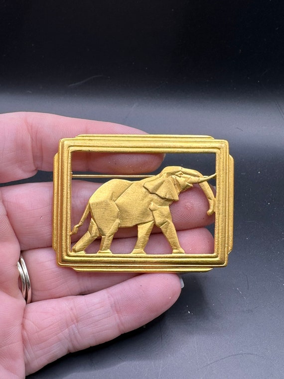 Vintage Art Deco Style Elephant Pin by JJ