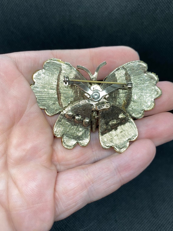Vintage Art  Nouveau Style Butterfly Pin by ART - image 4