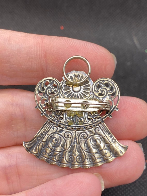 Vintage Rhinestone Angel pin - image 3