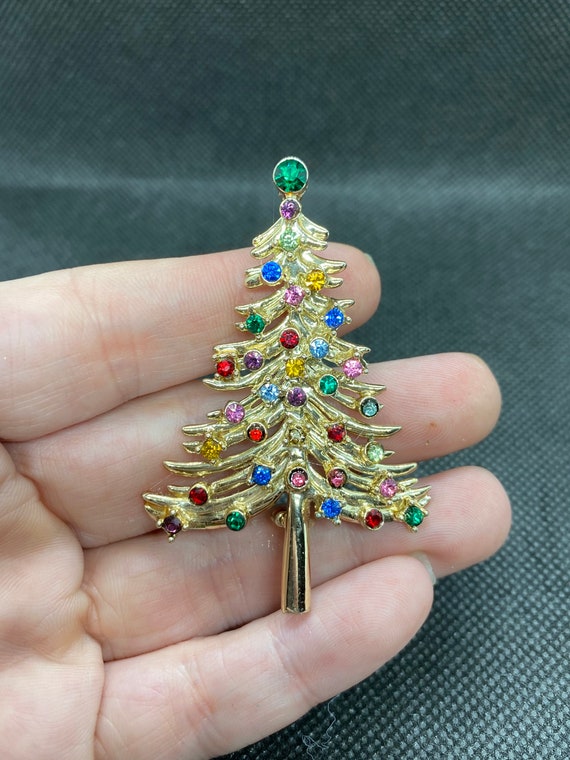 Vintage Christmas Tree Pin - image 1