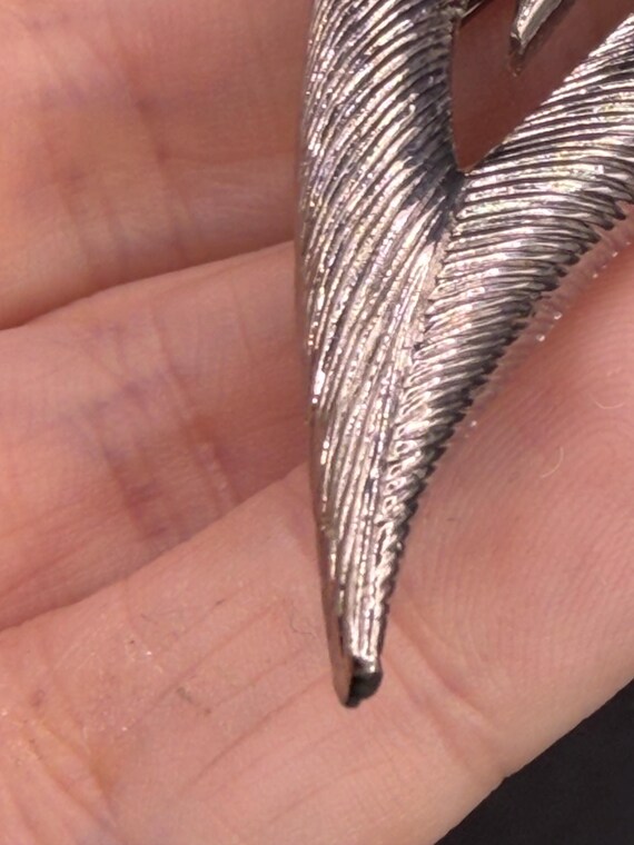 Vintage Modern Abstract M Jent Silver Tone Metal … - image 2