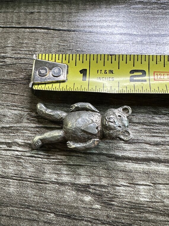 Vintage Pewter Teddy Bear Pin by Barker - image 4