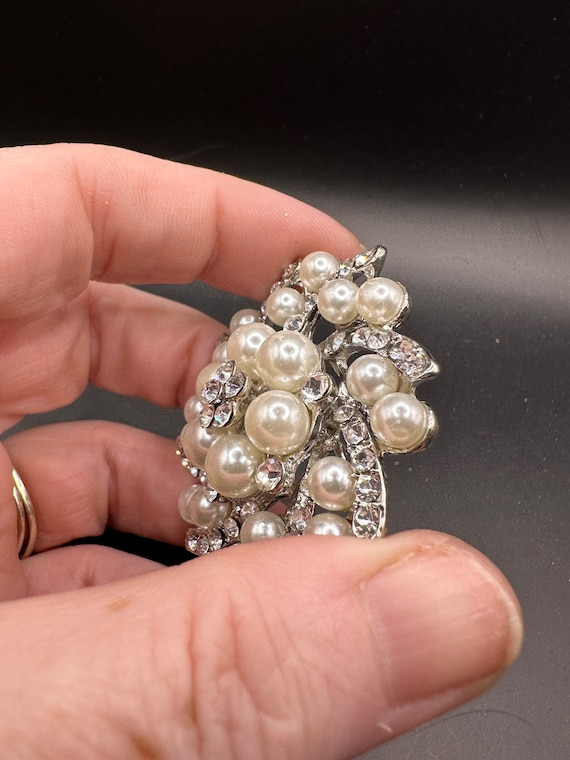 PATIKIL Rhinestone bloem broche pin, vintage kristal bloemen revers pin